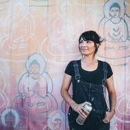 Amanda Giacomini and the 10,000 Buddhas Project. Credit: Cody App